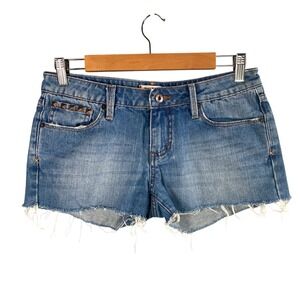 Y2k Micro Denim Cutoff‎ Shorts Womens Size 5 Studded Distressed Indie Boho